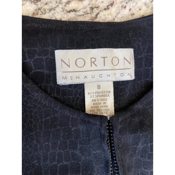 Norton McNaughton Women Jacket Size 8 Black Textured Long Sleeve Career Mob Wife - Picture 4 of 9